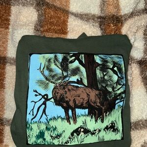 The North Face Green Jacket with Nature Print